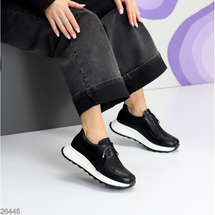 Кросівки жіночі натуральна шкіра чорні 37,39,41р