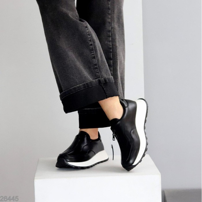 Кросівки жіночі натуральна шкіра чорні 37,39,41р