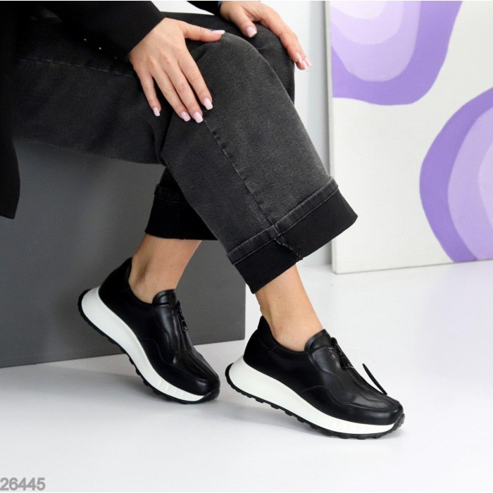 Кросівки жіночі натуральна шкіра чорні 37,39,41р