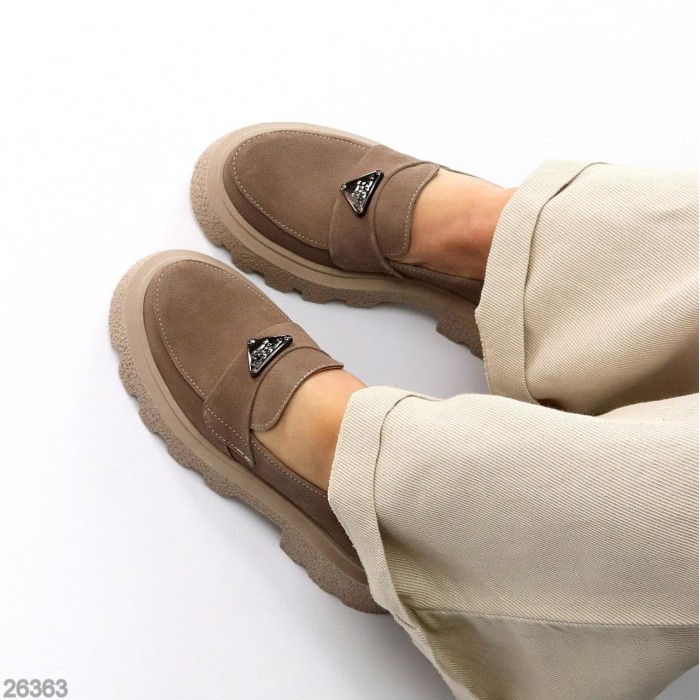 Лофери жіночі натуральна замша беж 36,38,40р