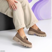 Лофери жіночі натуральна замша беж 36,38,40р