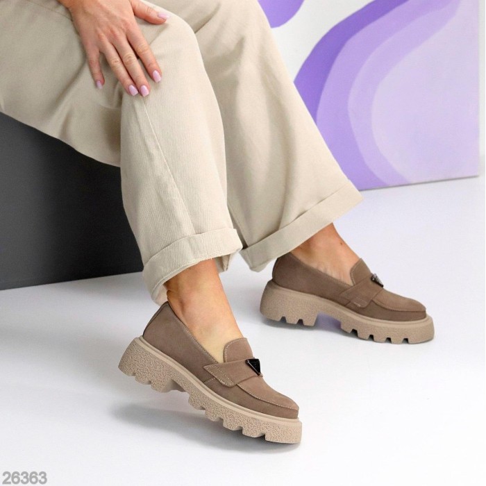 Лофери жіночі натуральна замша беж 36,38,40р