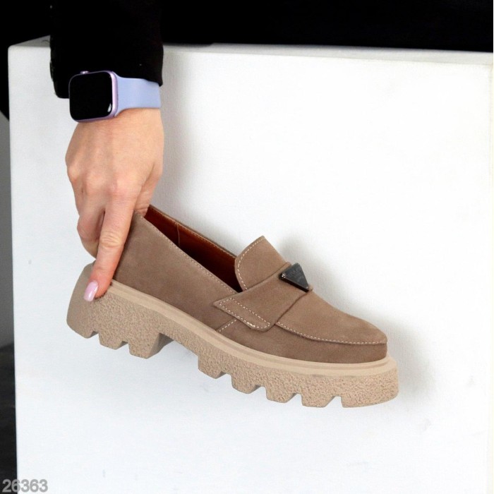 Лофери жіночі натуральна замша беж 36,38,40р