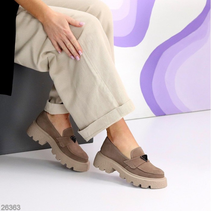 Лофери жіночі натуральна замша беж 36,38,40р