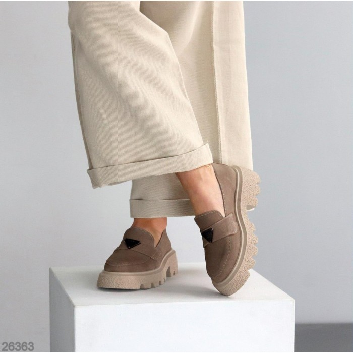 Лофери жіночі натуральна замша беж 36,38,40р