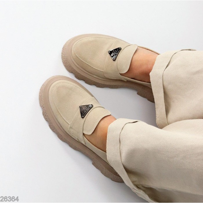 Лофери жіночі натуральна замша беж 37,38,40р