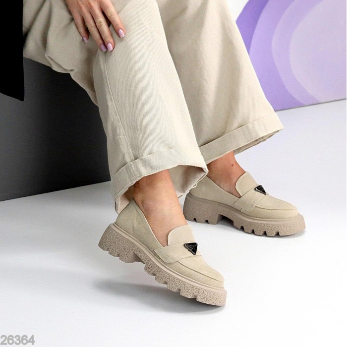 Лофери жіночі натуральна замша беж 37,38,40р