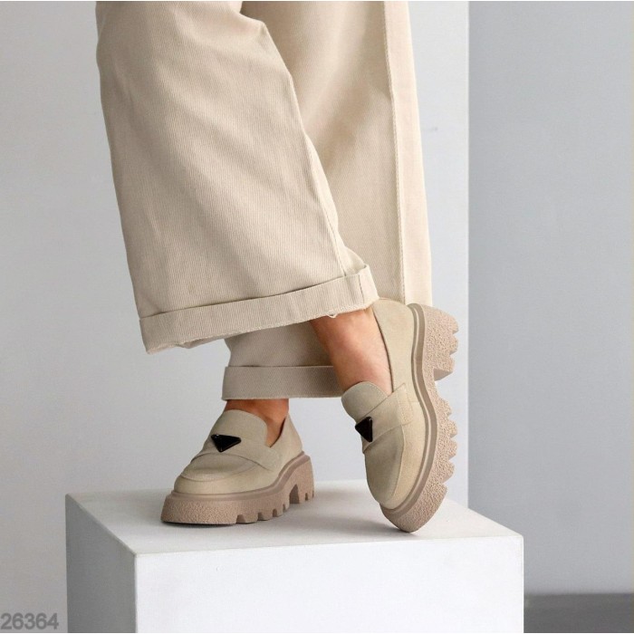 Лофери жіночі натуральна замша беж 37,38,40р