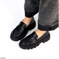 Лоферы женские натуральная кожа черные 36,37,38,39,40р