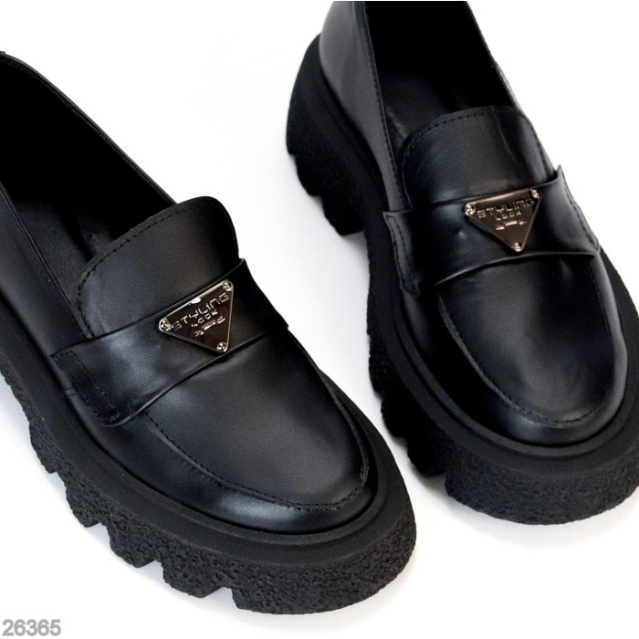 Лофери жіночі натуральна шкіра чорні 36,37,38,39,40р