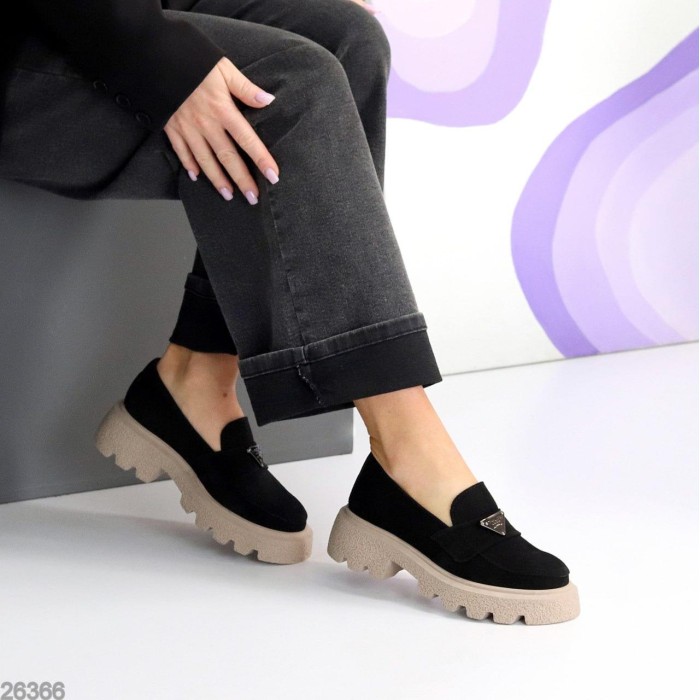 Лофери жіночі натуральна замша чорні 36,37,38,40р