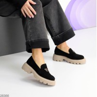 Лоферы женские натуральная замша черные 36,37,38,40р