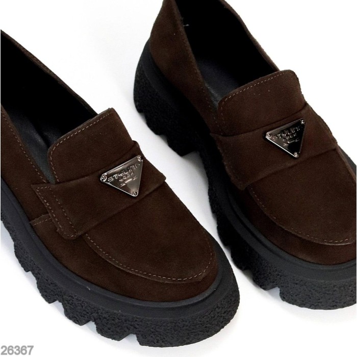 Лофери жіночі натуральна замша колір-шоколад 36,39,40р