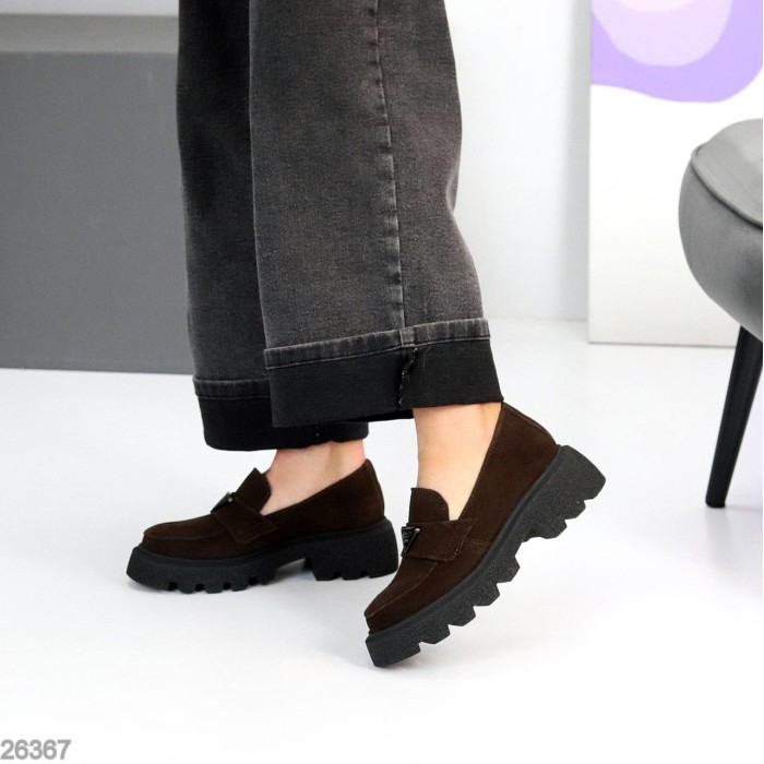 Лофери жіночі натуральна замша колір-шоколад 36,39,40р