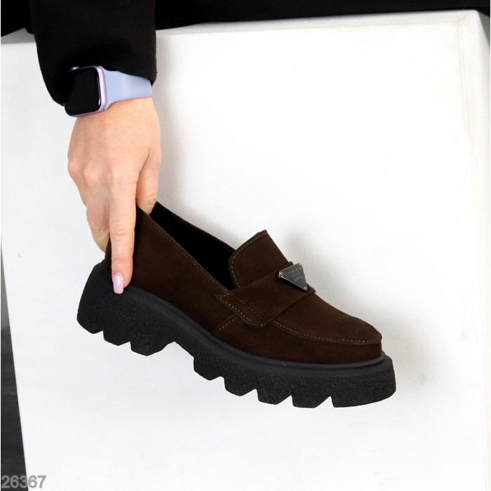 Лофери жіночі натуральна замша колір-шоколад 36,39,40р