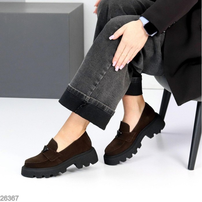 Лофери жіночі натуральна замша колір-шоколад 36,39,40р