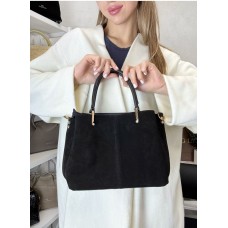 Сумка жіноча 3 відділи екошкіра/натуральна замша колір: Чорний