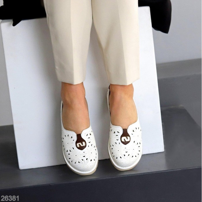 Балетки жіночі натуральна шкіра білі на 35.5,36,37,39,41р