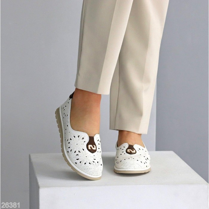 Балетки жіночі натуральна шкіра білі на 35.5,36,37,39,41р