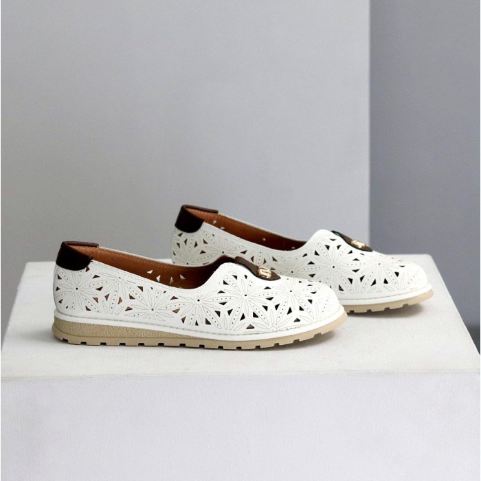 Балетки жіночі натуральна шкіра білі на 35.5,36,37,39,41р