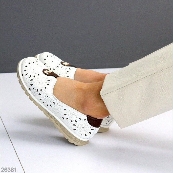 Балетки жіночі натуральна шкіра білі на 35.5,36,37,39,41р