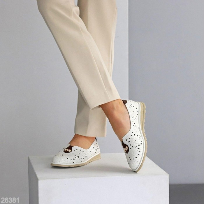 Балетки жіночі натуральна шкіра білі на 35.5,36,37,39,41р