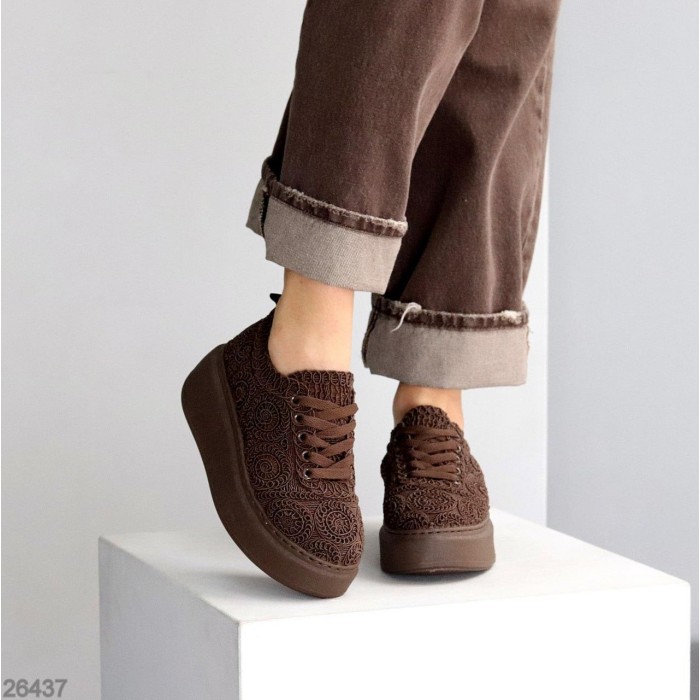 Кеди жіночі текстиль колір-шоколад на 39р