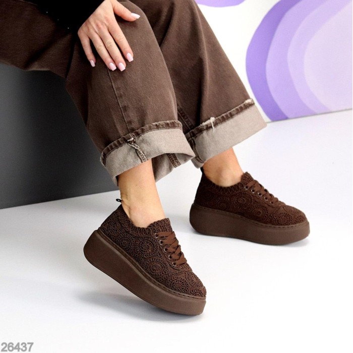 Кеди жіночі текстиль колір-шоколад на 39р