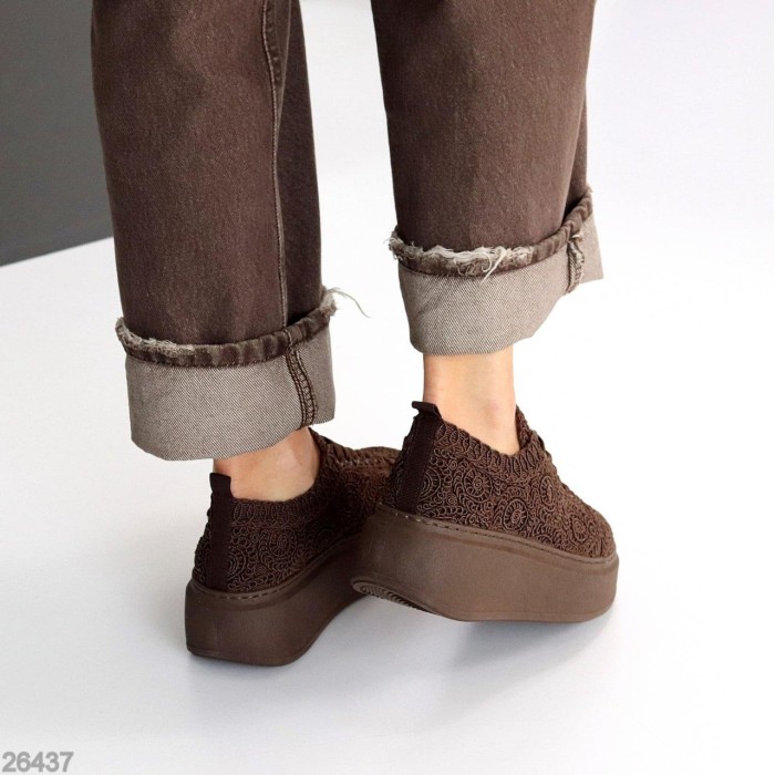 Кеди жіночі текстиль колір-шоколад на 39р