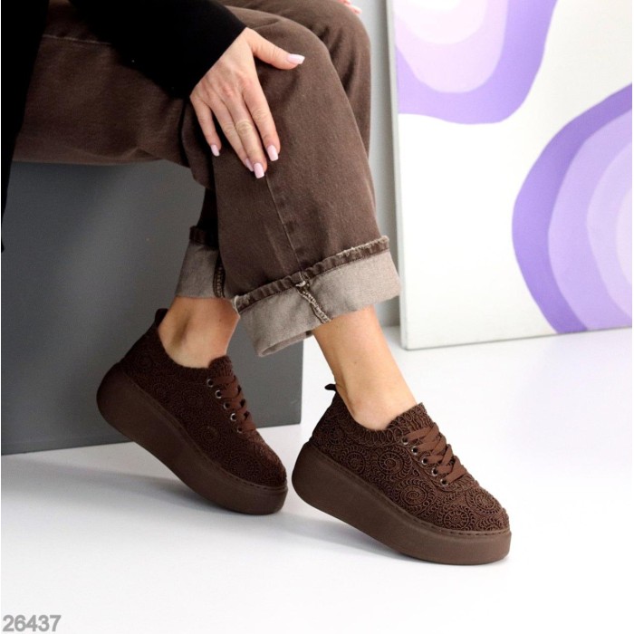 Кеди жіночі текстиль колір-шоколад на 39р