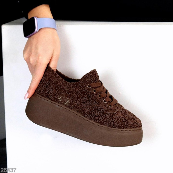 Кеди жіночі текстиль колір-шоколад на 39р