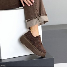Кеди жіночі текстиль колір-шоколад на 39р