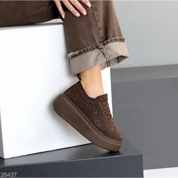 Кеди жіночі текстиль колір-шоколад на 39р