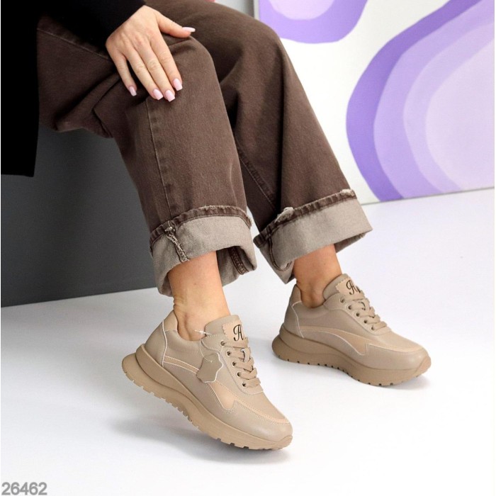 Кросівки жіночі натуральна шкіра бежеві 36,38,39р