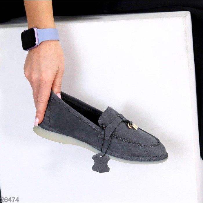 Лофери жіночі натуральна замша колір-сірий 36,37,38,39,41р