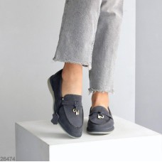 Лофери жіночі натуральна замша колір-сірий 36,37,38,39,41р