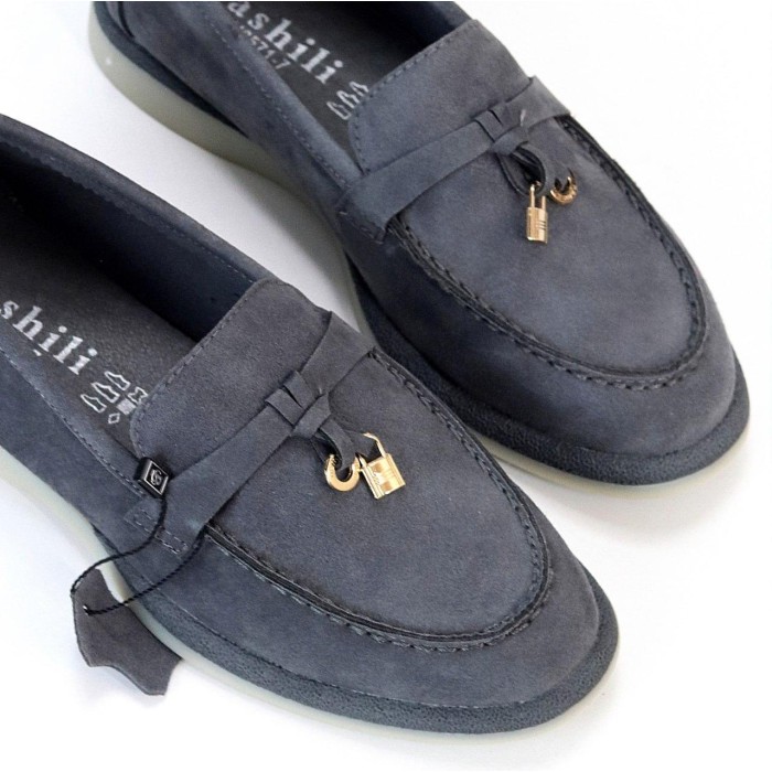 Лофери жіночі натуральна замша колір-сірий 36,37,38,39,41р