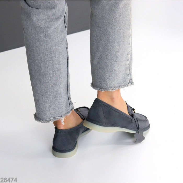 Лофери жіночі натуральна замша колір-сірий 36,37,38,39,41р