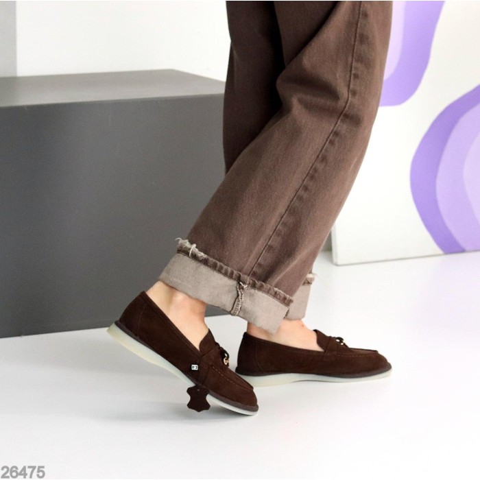 Лофери жіночі натуральна замша колір-шоколад 36,38,39,40р