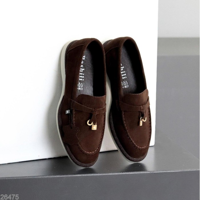 Лофери жіночі натуральна замша колір-шоколад 36,38,39,40р