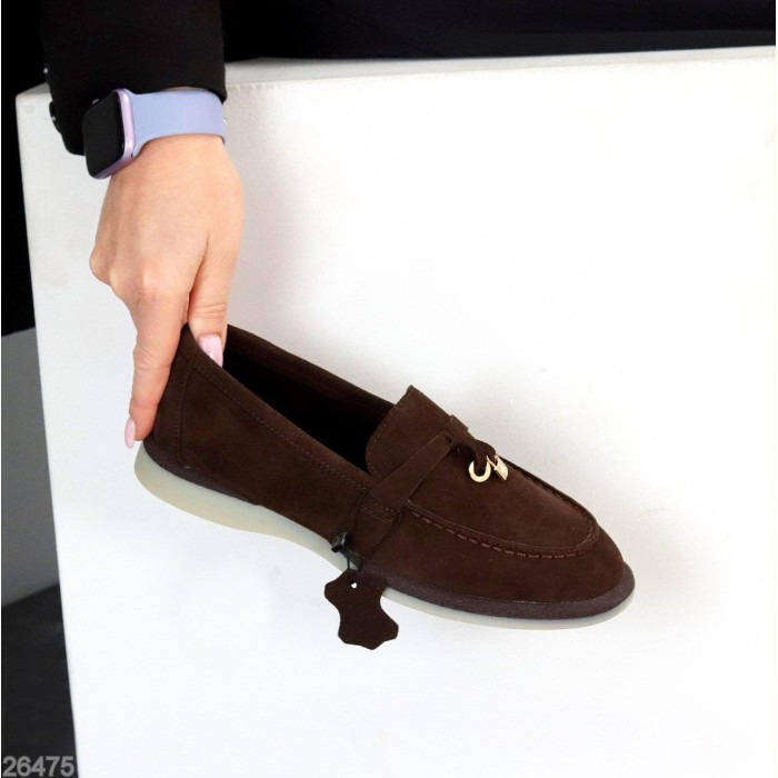 Лофери жіночі натуральна замша колір-шоколад 36,38,39,40р