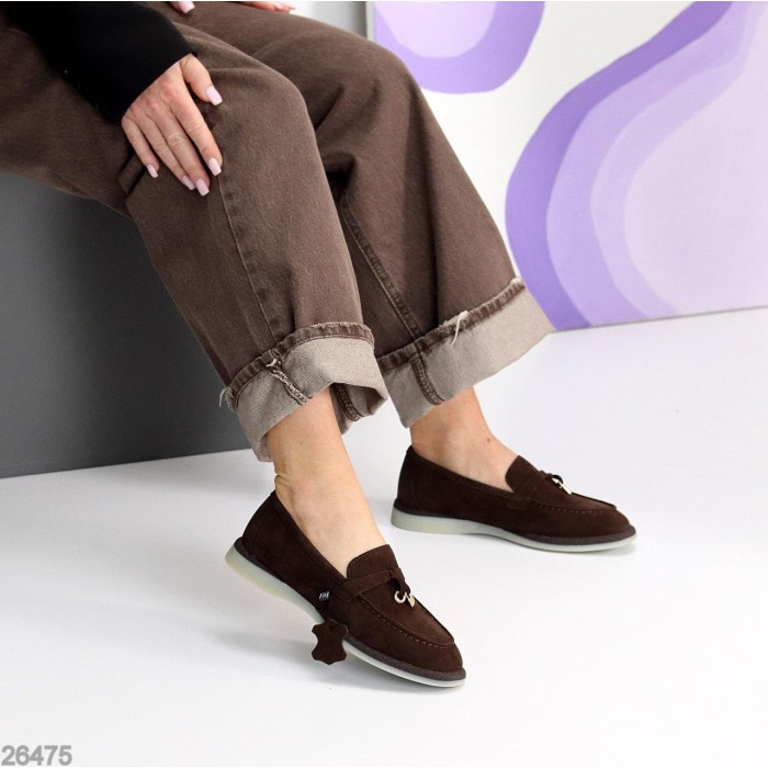 Лофери жіночі натуральна замша колір-шоколад 36,38,39,40р