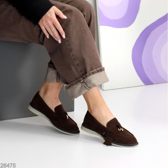 Лофери жіночі натуральна замша колір-шоколад 36,38,39,40р