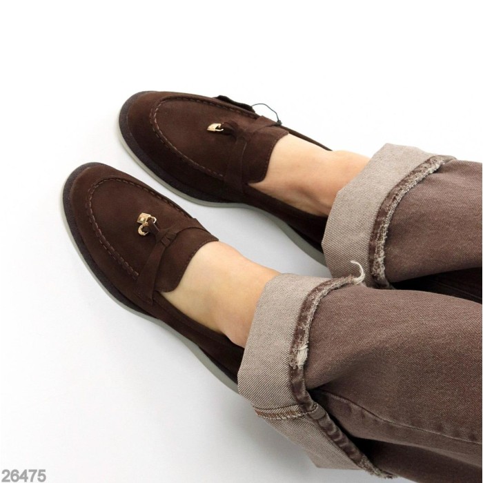 Лофери жіночі натуральна замша колір-шоколад 36,38,39,40р