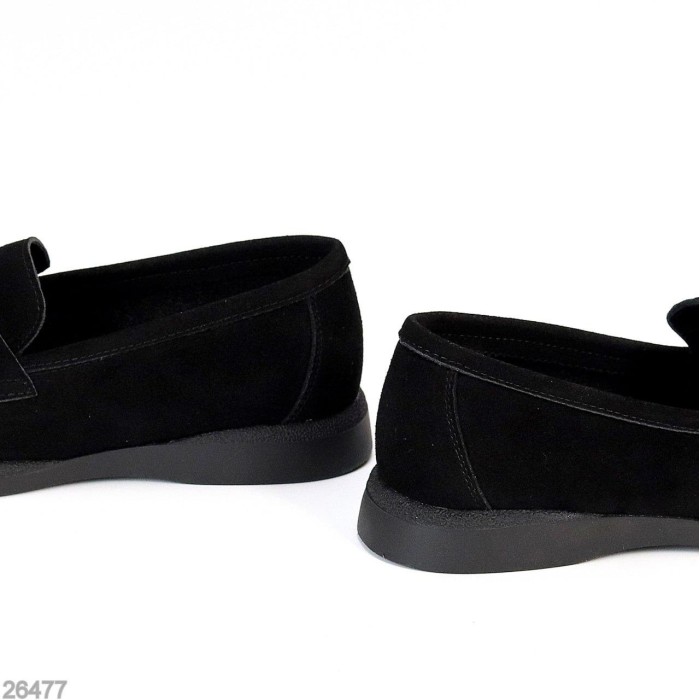 Лофери жіночі натуральна замша чорні 36,37,38,39,40,41р