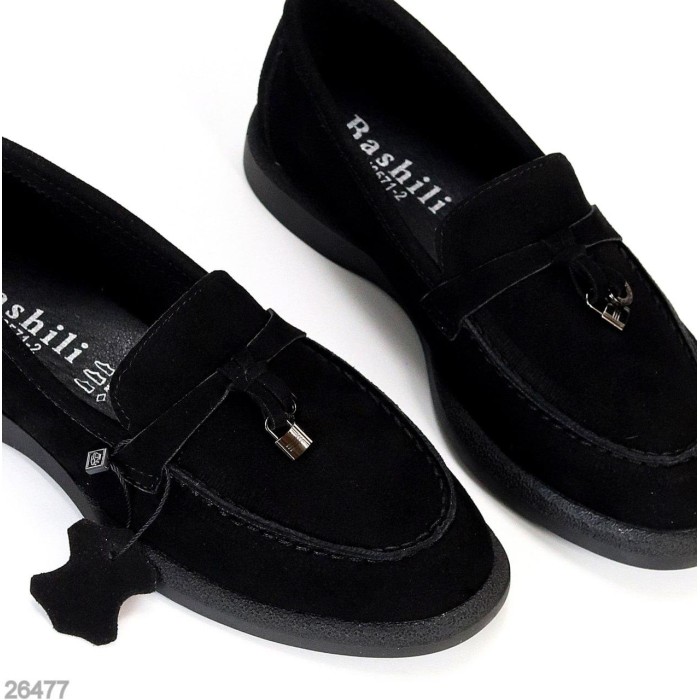 Лофери жіночі натуральна замша чорні 36,37,38,39,40,41р