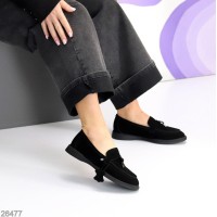 Лоферы женские натуральная замша черные 36,37,38,39,40,41р