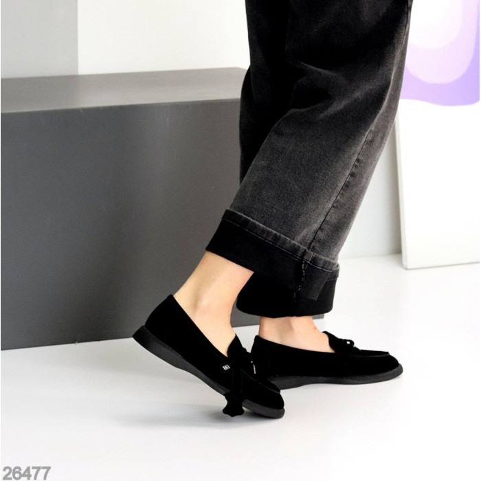 Лофери жіночі натуральна замша чорні 36,37,38,39,40,41р