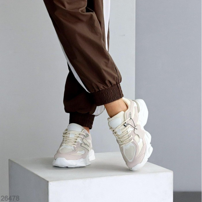 Кросівки жіночі натуральна замша колір беж на 35.5,37,39р