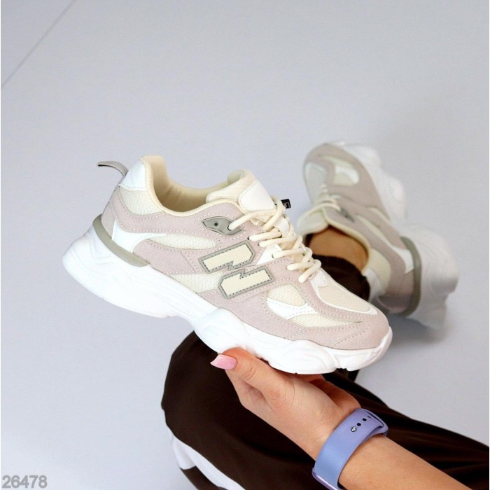 Кросівки жіночі натуральна замша колір беж на 35.5,37,39р